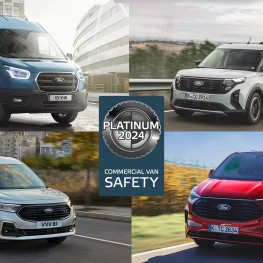 Kompletna rodzina modeli Ford Pro z oceną bezpieczeństwa Platinum Euro NCAP